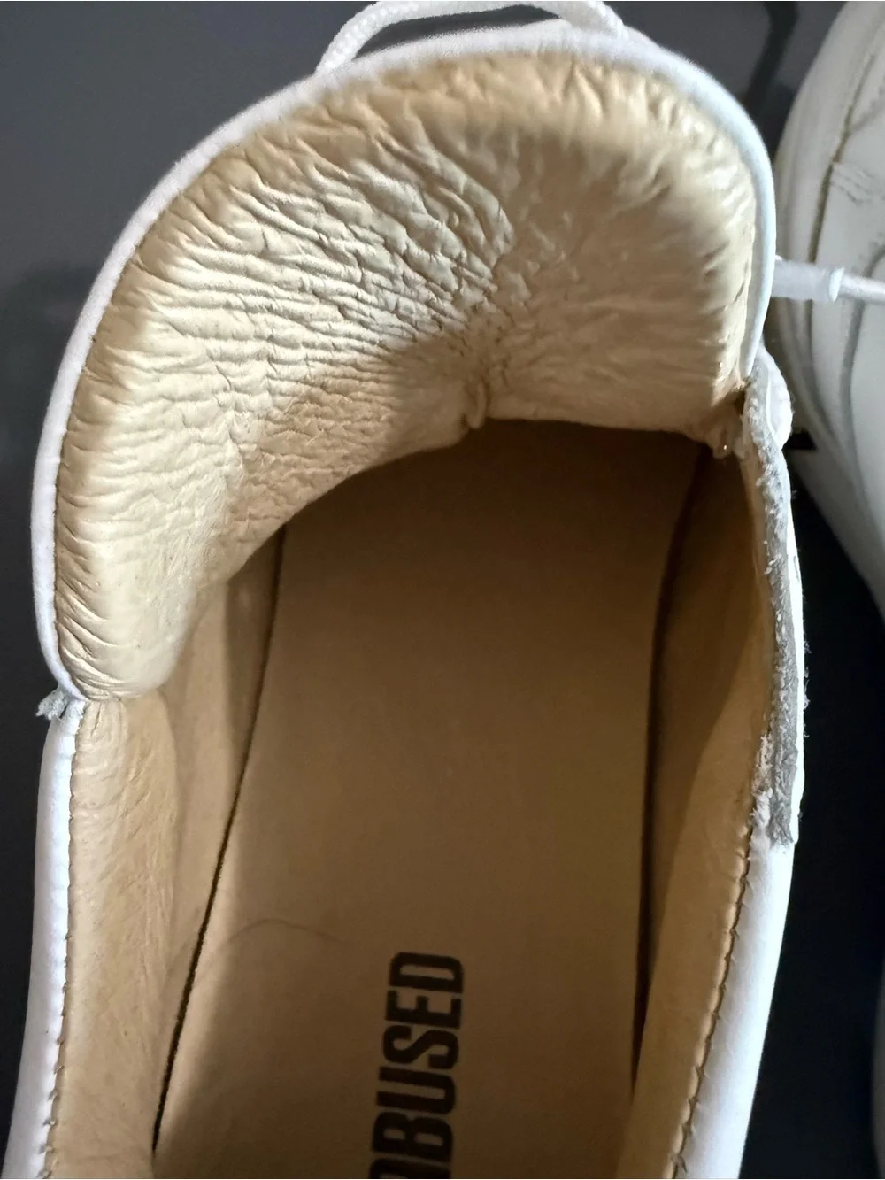 Deabused White Leather Low Top Paneled Sneakers With Love Pull Tab Size 40